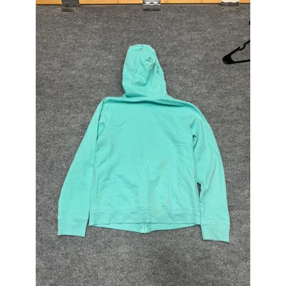 *The‎ Childrens Place Girls XL 14 Aqua Teal Silver Glitter Heart Zip Up Hoodie
